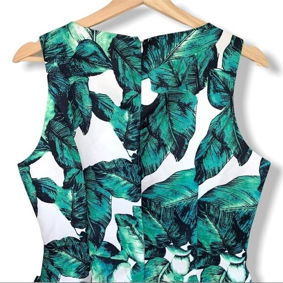 Lulu’s Tropical Palm Print Fit and Flair Dress - Picture 6 of 8